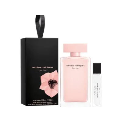 طقم نارسيسو رودريجيز: عطرها EDP 100مل + بيور مسك بخاخ 10مل