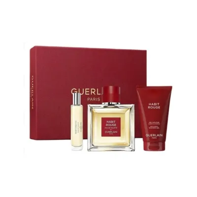 طقم جيرلان هابت روج للرجال: عطر 100مل، بخاخ 10مل، جل استحمام 75مل